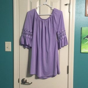 Lilac bell sleeve lace tunic